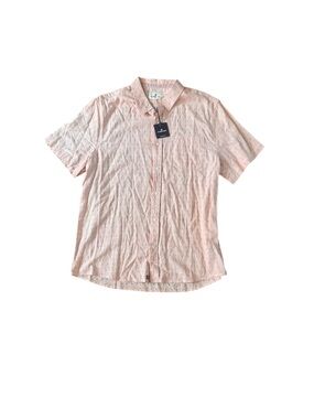 NWT The Normal Brand Men's Freshwater Short Sleeve Button-Up Shirt Peach Size XL